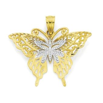 Angus & Coote 9ct Gold Two Tone Butterfly Pendant offer