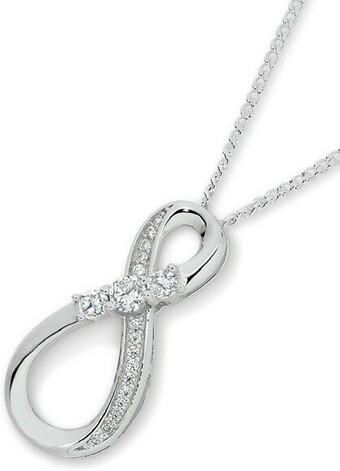Angus & Coote Sterling Silver Fancy Cubic Zirconia Infinity Pendant offer