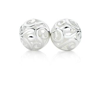 Angus & Coote Sterling Silver 10mm Filigree Ball Studs offer