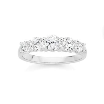 Angus & Coote Sterling Silver Cubic Zirconia Graduating Eternity Ring offer