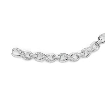 Angus & Coote Sterling Silver Cubic Zirconia Infinity Bracelet offer