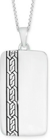 Angus & Coote Sterling Silver Gents Vertical Celtic Plait Dogtag Pendant offer