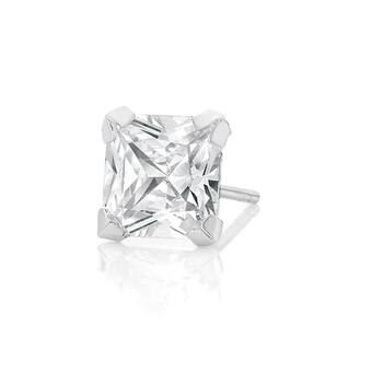 Angus & Coote 9ct White Gold Gents Princess Cut Cubic Zirconia Single Stud Earring 6mm offer
