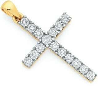 Goldmark 9ct Gold Diamond Cross Pendant offer