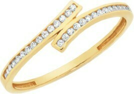 9ct Gold Cubic Zirconia Crossover Band