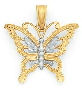 Goldmark 9ct Gold Two Tone Butterfly Pendant offer