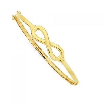 Goldmark 9ct Gold 60mm Hollow Infinity Oval Hinged Bangle offer