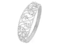 Bevilles Jewellery Sterling Silver Cubic Zirconia Swirl Bangle offer