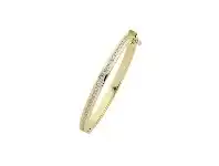 Bevilles Jewellery 9ct Yellow Gold Silver Infused Oval Cubic Zirconia Children's Bangle offer