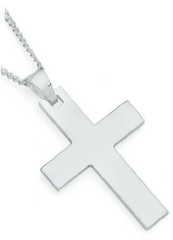 Sterling Silver Gents 30mm Plain Square 