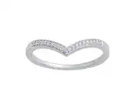 Bevilles Jewellery Diamond V-Shape Stackable Dress Ring in 9ct White Gold - Q offer
