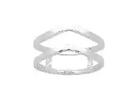 Bevilles Jewellery Sterling Silver Double V Ring - M offer