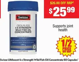 Chemist Warehouse Ultiboost 4x Strength Wild Fish Oil Concentrate offer
