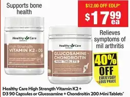 Chemist Warehouse High Strength Vitamin K2+ D3.90 Capsules or Glucosamine + Chondroitin offer