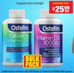 Chemist Warehouse Calcium & Vitamin D3 300 Tablets or Vitamin D3 1000IU offer