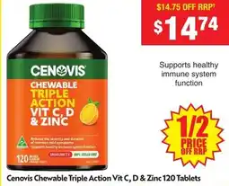 Chemist Warehouse Chewable Triple Action Vit C, D & Zinc offer