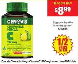 Chemist Warehouse Chewable Mega Vitamin C 1000mg Lemon Lime offer