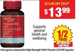 Chemist Warehouse Microgenics astaxanthin high strength with vitamin c & e offer
