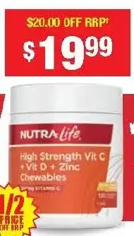 Chemist Warehouse High Strength Vit C +Vit D + Zinc Chewables offer