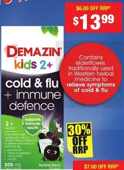 Chemist Warehouse kids 2+ cold & flu + immune defence offer