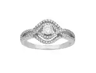 Bevilles Jewellery Sterling Silver Cubic Zirconia Double Halo Infinity Ring offer