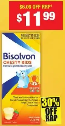 Chemist Warehouse Bisolvon Chesty Kids offer
