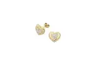 Bevilles Jewellery 9ct Yellow Gold Silver Filled Crystal Heart Stud Earrings offer