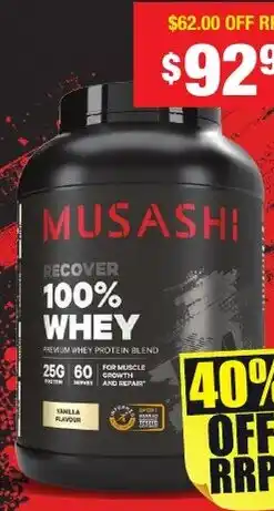 Chemist Warehouse Musashi recover 100% whey offer