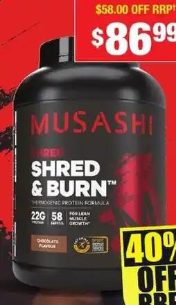 Chemist Warehouse Musashi red shred & burn offer