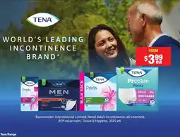Chemist Warehouse Tena range incontinence offer
