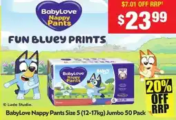 Chemist Warehouse Baby Love Nappy Pants Size 5 Jumbo offer