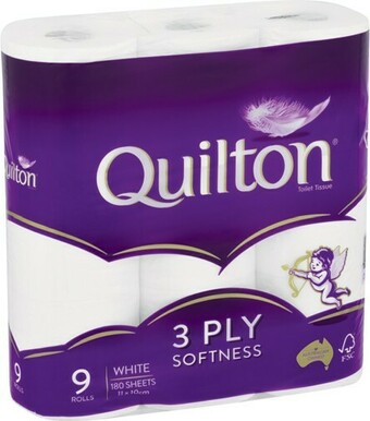 IGA Quilton Toilet Roll 3 Ply 9 Pack offer