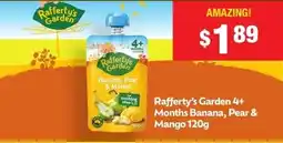 Chemist Warehouse Raffertys Garden 4+ Months Banana Pear & Mango offer