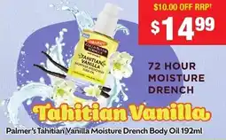 Chemist Warehouse Palmers Tahitian Vanilla Moisture Drench Body Oil offer