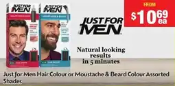 Chemist Warehouse Just for Men Hair Colour or Moustache & Beard Colour Assorted Shades offer