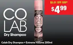 Chemist Warehouse Colab Dry Shampoo + Extreme Volume offer
