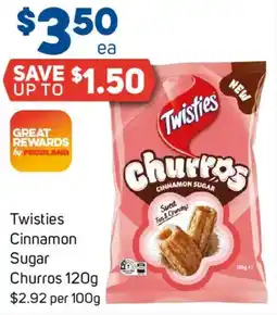 Foodland Twisties Cinnamon Sugar Churros offer