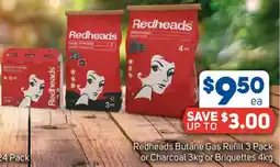 Foodland Redheads Butane Gas Refill or Charcoal or Briquettes offer