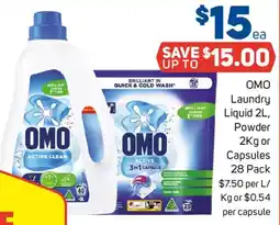 Foodland OMO Laundry Liquid Powder or Capsules offer