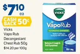 Foodland Vicks Vapo Rub Decongestant Chest Rub offer