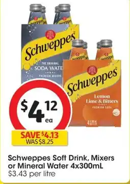 Coles Schweppes Soft Drink, Mixers or Mineral Water offer