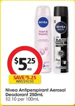 Coles Nivea Antiperspirant Aerosol Deodorant offer