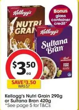 Coles Kellogg's Nutri Grain or Sultana Bran offer