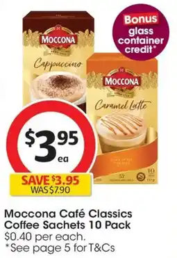 Coles Moccona Café Classics Coffee Sachets offer