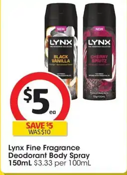 Coles Lynx Fine Fragrance Deodorant Body Spray offer