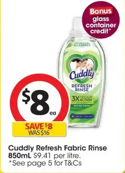 Coles Cuddly Refresh Fabric Rinse offer