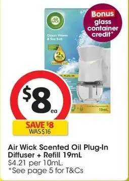 Coles Air Wick Scented Oil Plug-In Diffuser + Refill offer