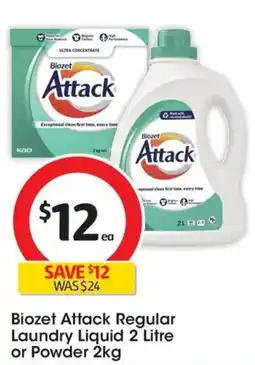 Coles Biozet Attack Regular Laundry Liquid or Powder offer