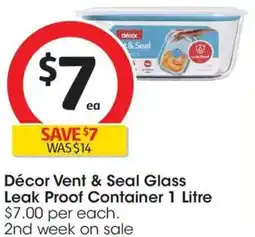 Coles Décor Vent & Seal Glass Leak Proof Container offer