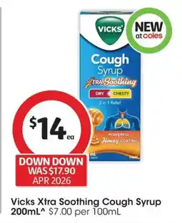 Coles Vicks Xtra Soothing Cough Syrup offer